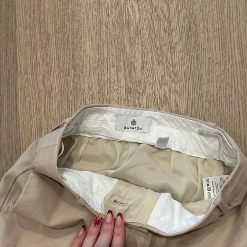 Aritzia Babaton Cropped Agency Pant City Wool Light Beige Size 0 - Picture 5 of 7